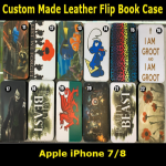 Custom Made Leather Flip Book Case For iPhone 7/8 Durable Strong Edges Shell (11-22) Slim Fit Look